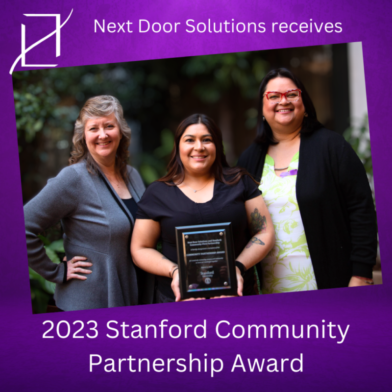 Nds receives stanford community partnership award next door solutions